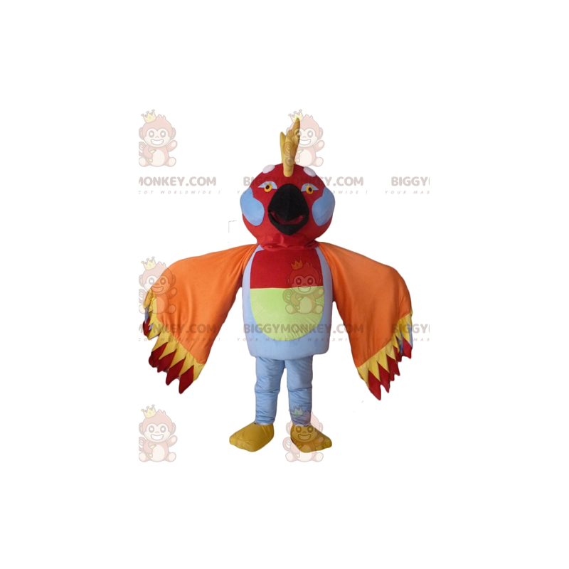 BIGGYMONKEY™ Mascot Costume Multicolor Bird with Feathers on