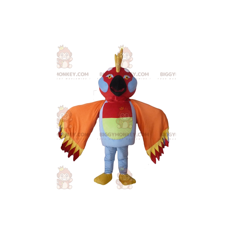 Kostým BIGGYMONKEY™ Maskot vícebarevný pták s peřím na hlavě –