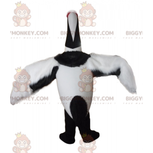 BIGGYMONKEY™ Big Bird Black and White Migratory Bird Mascot