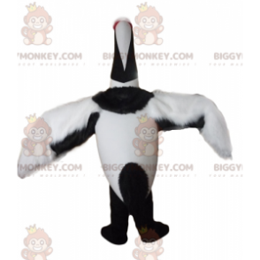 BIGGYMONKEY™ Big Bird Black and White Migratory Bird Mascot