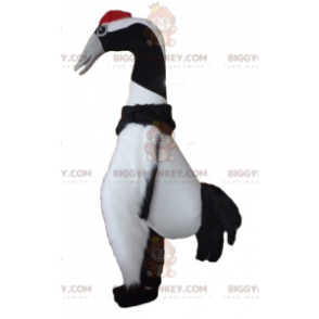 BIGGYMONKEY™ Big Bird Black and White Migratory Bird Mascot