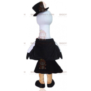 Traje de mascote preto e branco Big Bird Stork Swan