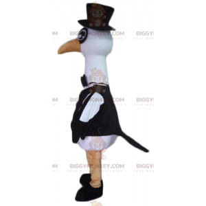 Černobílý kostým maskota BigGYMONKEY™ Big Bird Stork Swan - Zvířecí maskoti - BIGGYMONKEY_02654 - BiggyMonkey.com