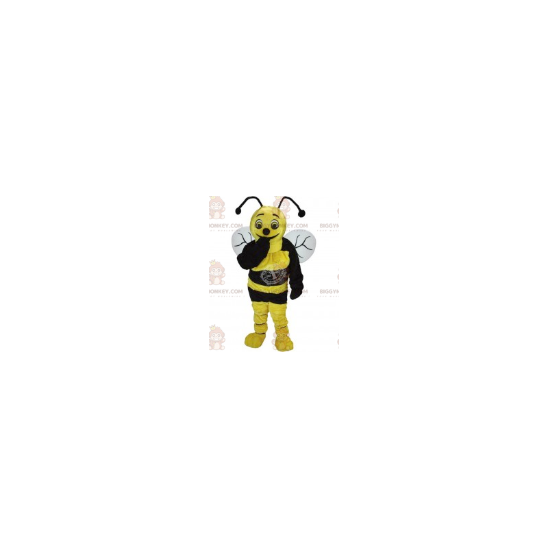 Costume de mascotte BIGGYMONKEY™ d'abeille jaune et noire -