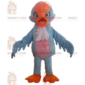 Costume da mascotte BIGGYMONKEY™ molto flirty blu arancione e rosa Bird - Mascotte animali - BIGGYMONKEY_02658 - BiggyMonkey.com