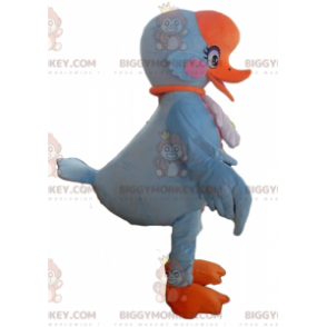 Disfraz de mascota BIGGYMONKEY™ de pájaro azul, naranja y rosa