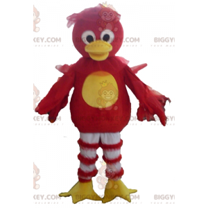 Costume de mascotte BIGGYMONKEY™ d'oiseau rouge jaune et blanc