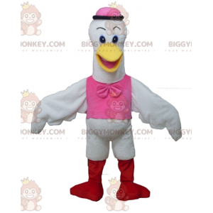 Big White Bird Stork Swan BIGGYMONKEY™ maskotdräkt -