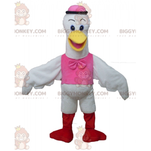 Costume de mascotte BIGGYMONKEY™ de cygne de cigogne de grand