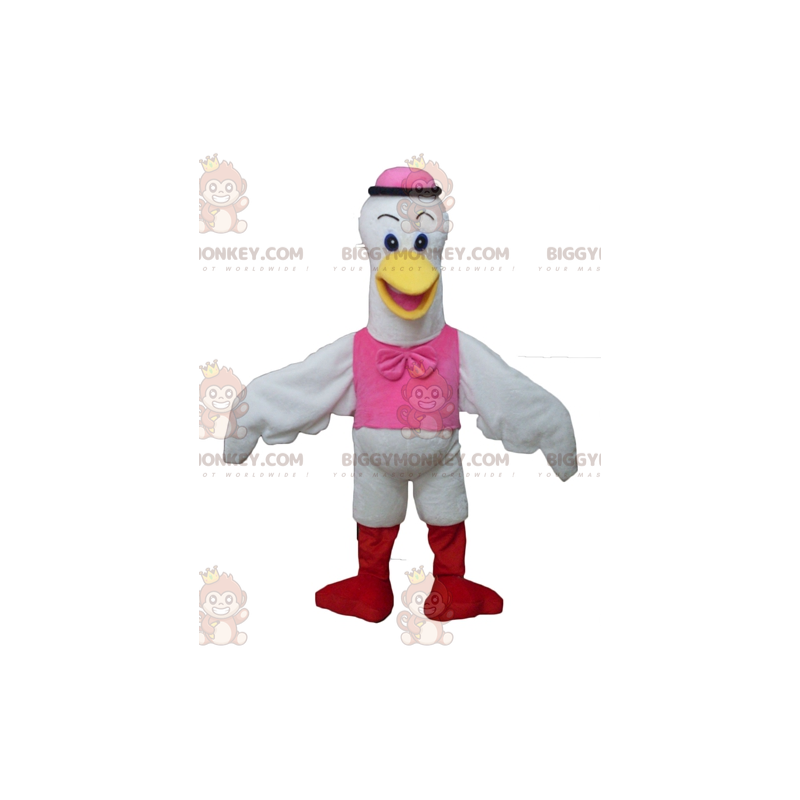 Big White Bird Stork Swan BIGGYMONKEY™ Mascot Costume -