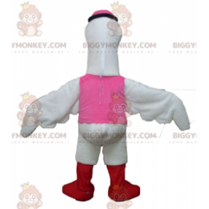 Big White Bird Stork Swan BIGGYMONKEY™ maskotdräkt -