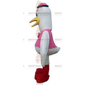 Big White Bird Stork Swan BIGGYMONKEY™ maskotdräkt -