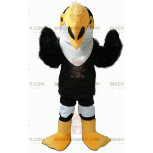 BIGGYMONKEY™ Sort hvid og gul papegøje tukan maskot kostume -