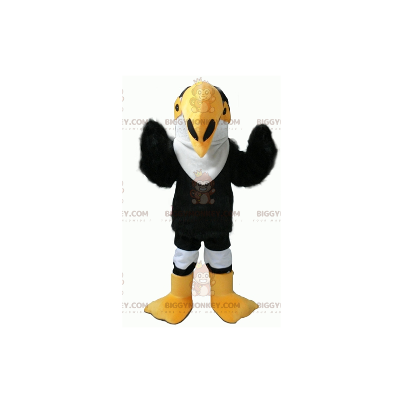 BIGGYMONKEY™ Costume da tucano pappagallo nero bianco e giallo BIGGYMONKEY™ Costume da tucano pappagallo nero bianco e giallo