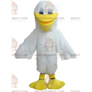 BIGGYMONKEY™ White and Yellow Gull Seagull Mascot Costume –