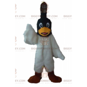 BIGGYMONKEY™ Maskottchenkostüm eines schwarz-weißen Vogels mit