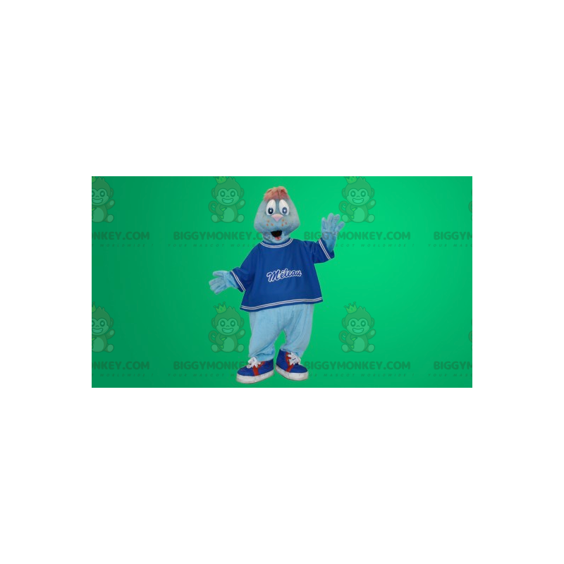 Disfraz de mascota BIGGYMONKEY™ de león marino azul - Disfraz de mascota BIGGYMONKEY™ de león marino azul -