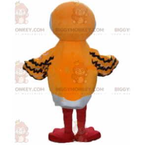 Disfraz de mascota BIGGYMONKEY™ Pájaro naranja, blanco y negro
