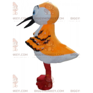 BIGGYMONKEY™ Costume da mascotte Arancio bianco e uccello nero