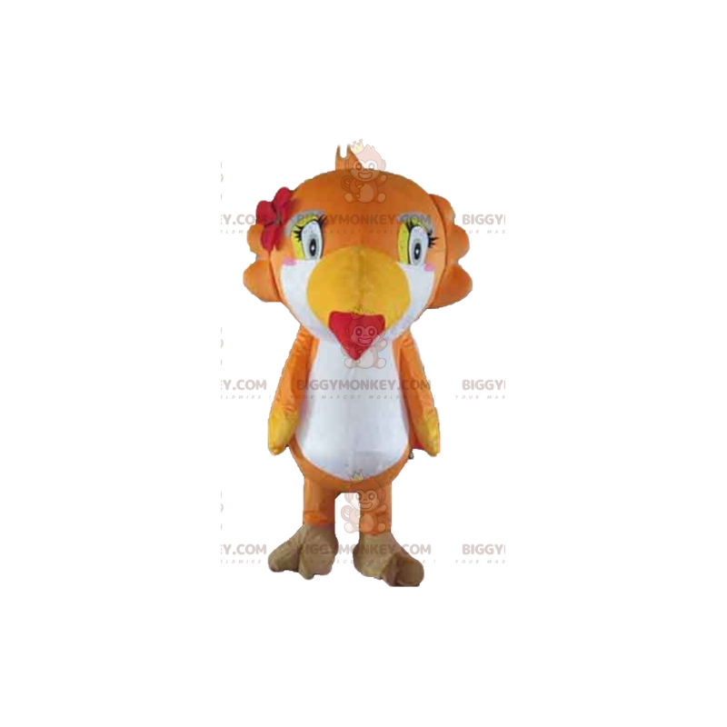 BIGGYMONKEY™ Orange hvid og gul toucan papegøje maskot kostume BIGGYMONKEY™ Orange hvid og gul toucan papegøje maskot kostume