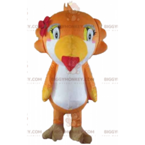 Kostým maskota BIGGYMONKEY™ papouška tukanového oranžového bílé a žluté - Džungle zvířata - BIGGYMONKEY_02669 - BiggyMonkey.com