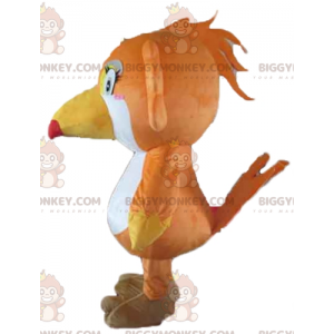 Traje de mascote de papagaio de tucano laranja branco e amarelo BIGGYMONKEY™ - Animais da selva - BiggyMonkey.com