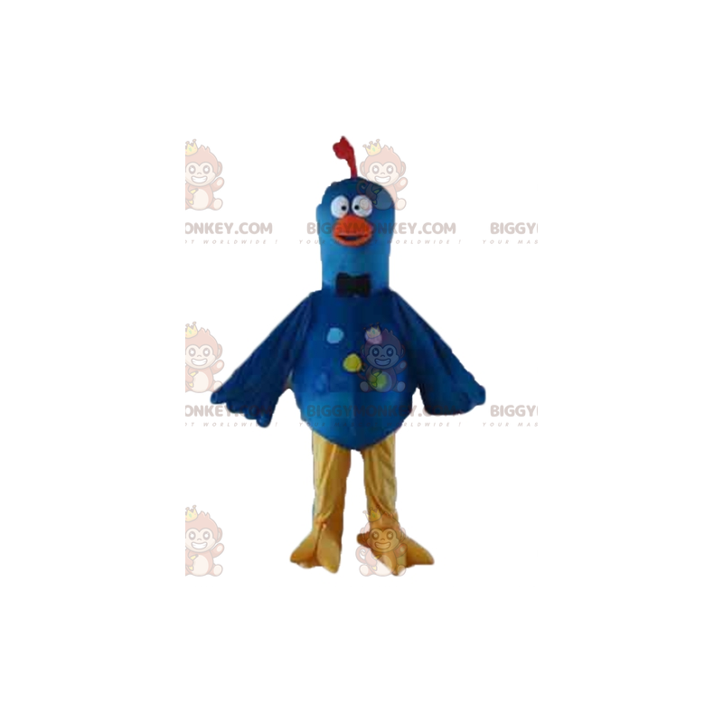 BIGGYMONKEY™ Blauw Geel Oranje Duif Vogel Mascotte Kostuum - Dierlijke mascottes - BIGGYMONKEY_02671 - BiggyMonkey.com