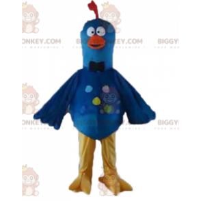 BIGGYMONKEY™ Blauw Geel Oranje Duif Vogel Mascotte Kostuum - Dierlijke mascottes - BIGGYMONKEY_02671 - BiggyMonkey.com