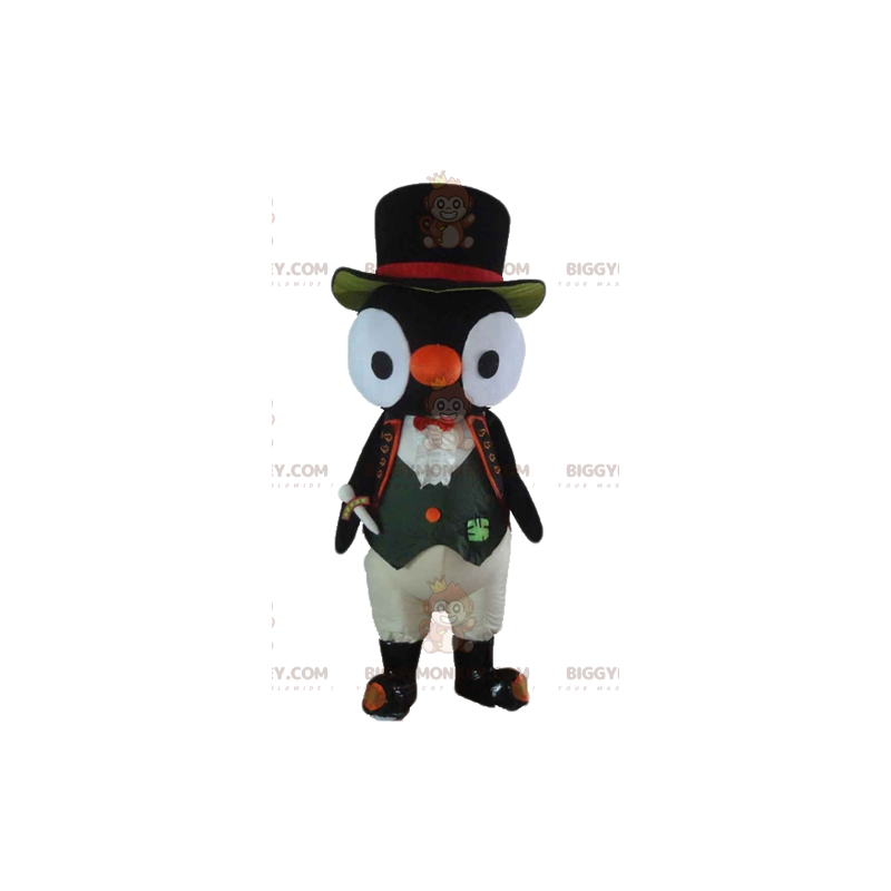 BIGGYMONKEY™ Mascottekostuum Zwart-witte uil en uilkostuum - BIGGYMONKEY™ Mascottekostuum Zwart-witte uil en uilkostuum -