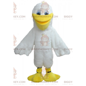 BIGGYMONKEY™ Weißes und gelbes Entenmöwen-Maskottchen-Kostüm -