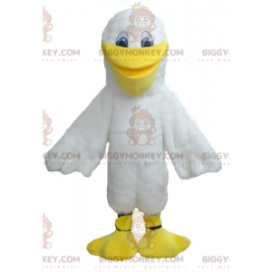 Costume de mascotte BIGGYMONKEY™ de mouette blanche de goéland