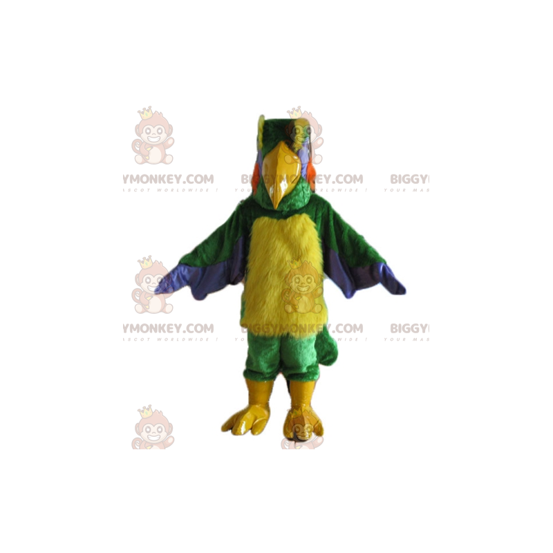 Costume da mascotte gigante peloso uccello multicolore Costume da mascotte gigante peloso uccello multicolore