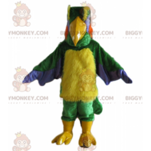 Kjempehåret flerfarget fugl BIGGYMONKEY™ maskotkostyme - Fuglemaskot - BIGGYMONKEY_02680 - BiggyMonkey.com
