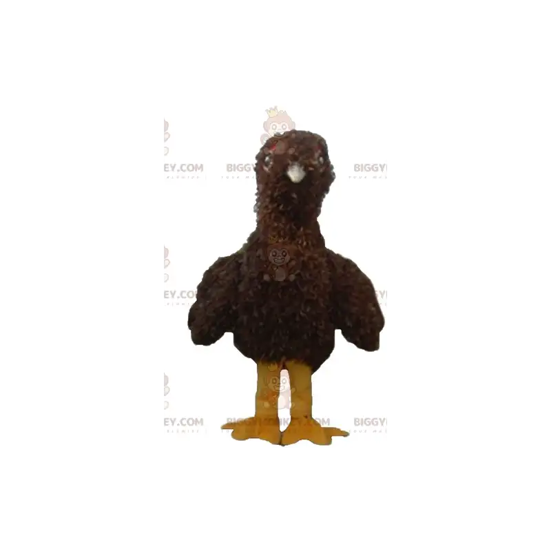 BIGGYMONKEY™ Fuzzy bruin en geel mascottekostuum voor babyvogel BIGGYMONKEY™ Fuzzy bruin en geel mascottekostuum voor babyvogel