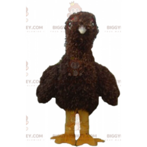 Disfraz de mascota de pájaro bebé marrón y amarillo borroso BIGGYMONKEY™ - Mascota del pájaro - BiggyMonkey.com
