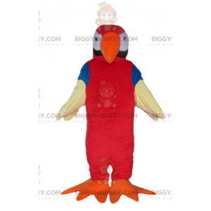 Red Orange Blue and White Giant Parrot BIGGYMONKEY™ Mascot