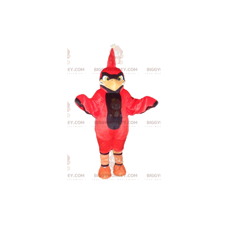 BIGGYMONKEY™ Mascot Costume of Red and Black Bird with Head