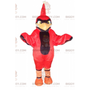 BIGGYMONKEY™ Mascot Costume of Red and Black Bird with Head