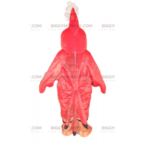 BIGGYMONKEY™ Mascot Costume of Red and Black Bird with Head