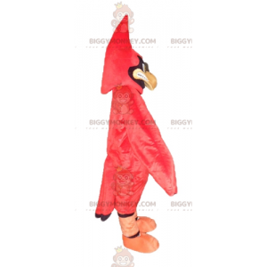 BIGGYMONKEY™ Maskottchen-Kostüm aus rotem und schwarzem Vogel