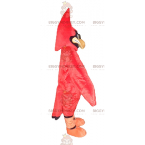 Traje de mascote BIGGYMONKEY™ de pássaro vermelho e preto com