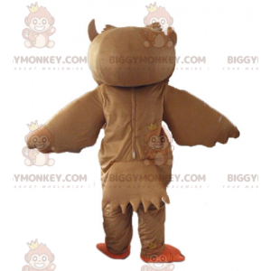 Disfraz de mascota BIGGYMONKEY™ Búho marrón y blanco con ojos