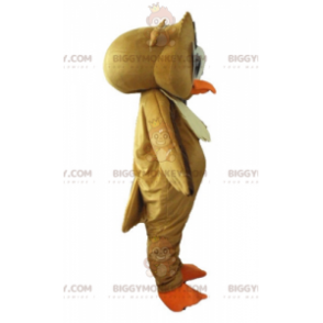 BIGGYMONKEY™ Costume da mascotte Gufo marrone e bianco con