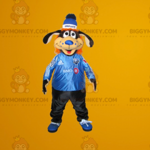 Costume de mascotte BIGGYMONKEY™ de chien noir et orange -