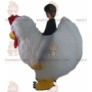 BIGGYMONKEY™ Giant Hairy Red Yellow White Hen Mascot Costume –