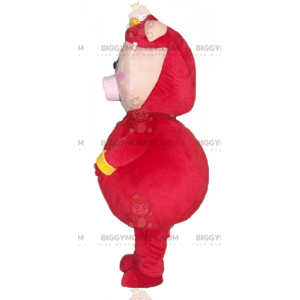 BIGGYMONKEY™ Rosa grismaskotdräkt Klädd i röd och gul kostym -