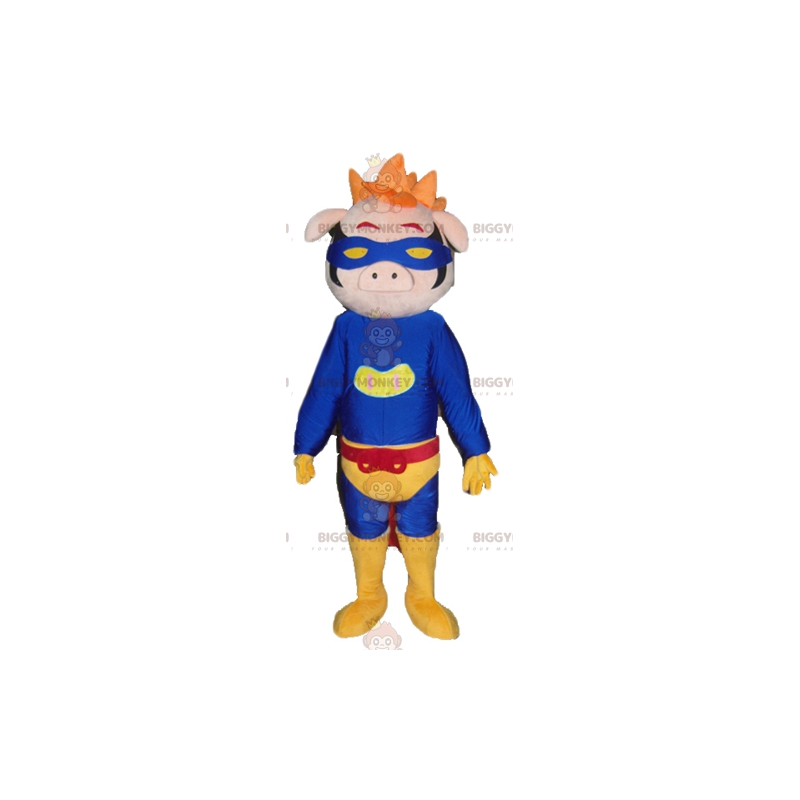 Traje de mascote de porco BIGGYMONKEY™ vestido com fantasia de Traje de mascote de porco BIGGYMONKEY™ vestido com fantasia de