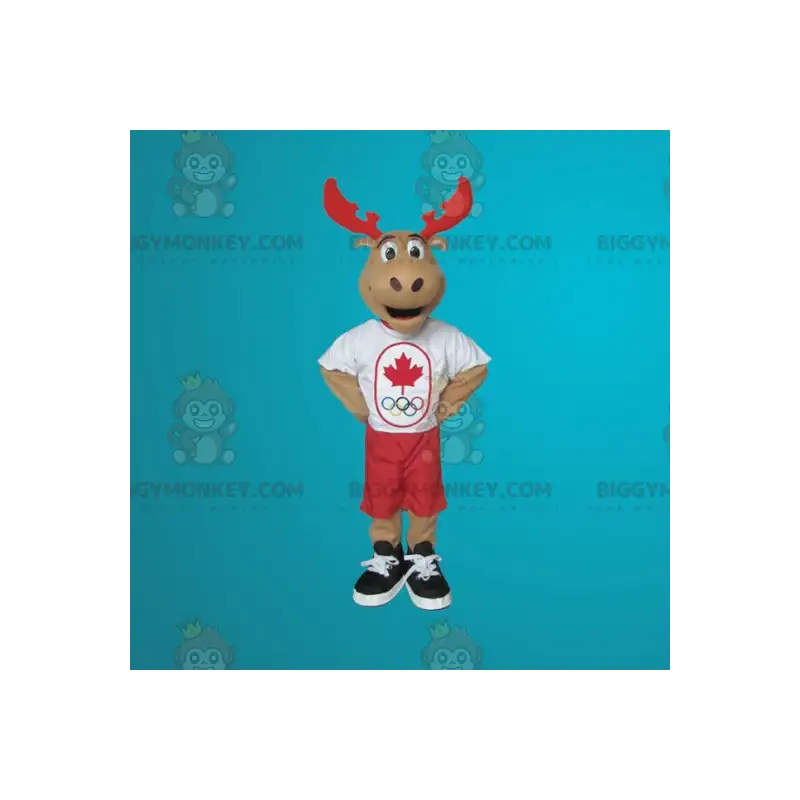 Riesen-Rentier-Karibu BIGGYMONKEY™ Maskottchen-Kostüm - Riesen-Rentier-Karibu BIGGYMONKEY™ Maskottchen-Kostüm -