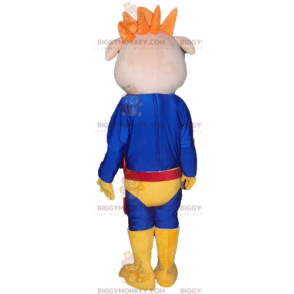 Traje de mascote de porco BIGGYMONKEY™ vestido com fantasia de