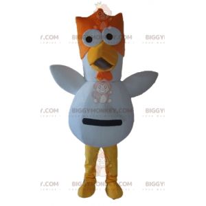 Kostým maskota ptáka BIGGYMONKEY™ Bílá Oranžová Žlutá Slepice